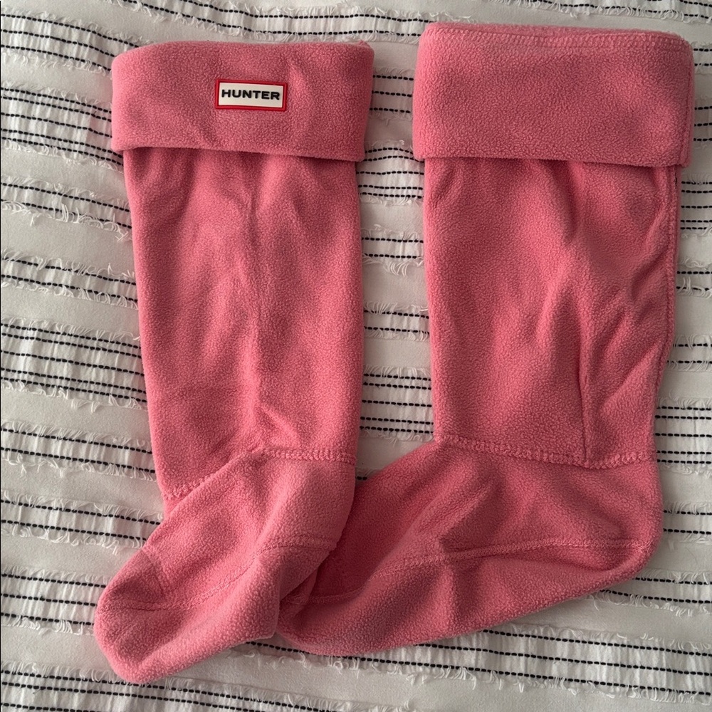 Hunter Pink Fleece Boot Socks